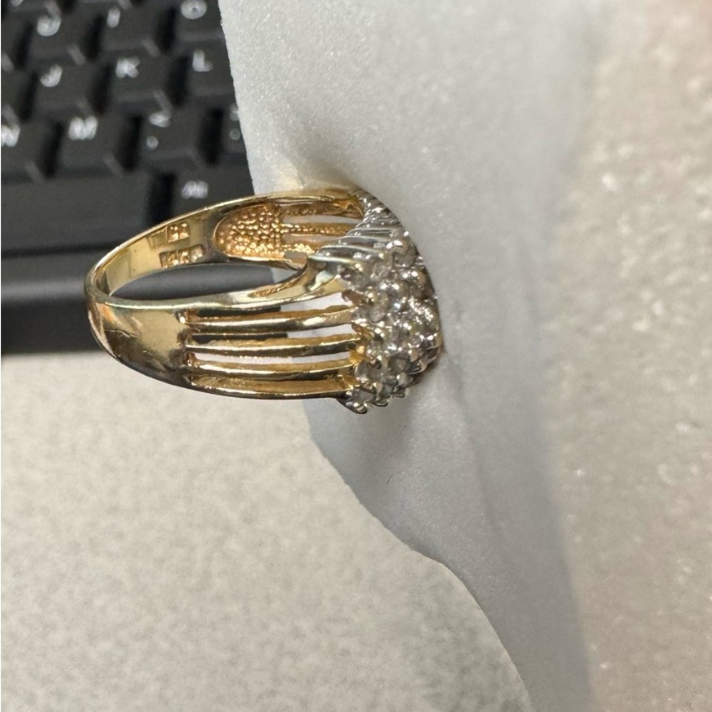 3/4 14kt Yellow Gold Arch Dome Diamond Ring - Picture 9 of 9